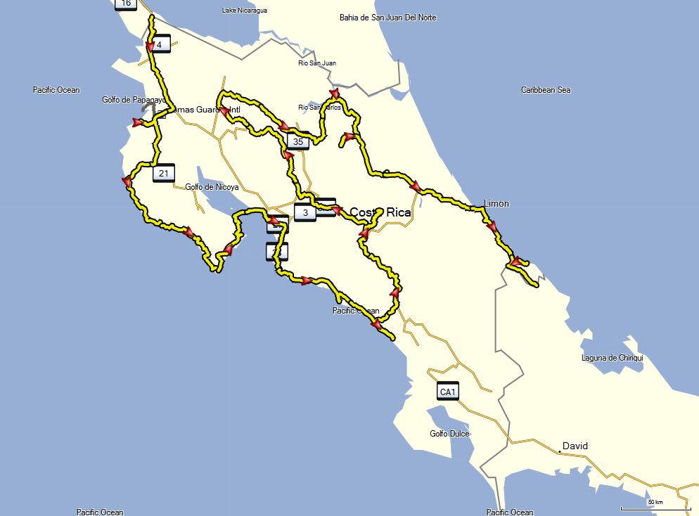 Route Costa Rica
