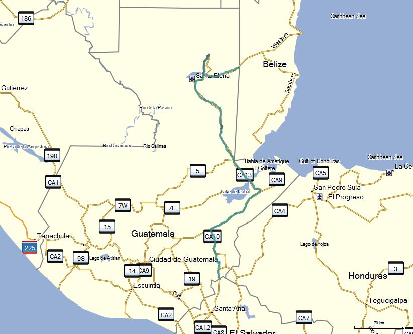 Route Guatemala